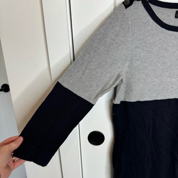 Rag & Bone Burnley Cashmere Blend Colorblock Gray Navy Sweater Knit Dress Large - Picture 7 of 7